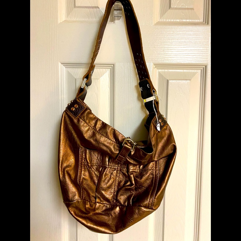 Authentic Tylie Malibu Bronze Metallic w/Jeweled Strap w/3 Exterior Slip Pockets